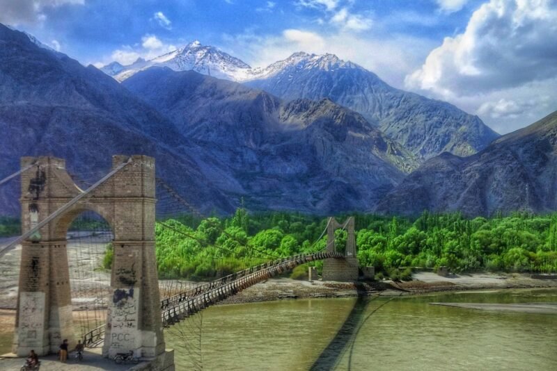 Saling Bridge - suspension bridge to Hushe Valley in Ghangche District of Gilgit–Baltistan