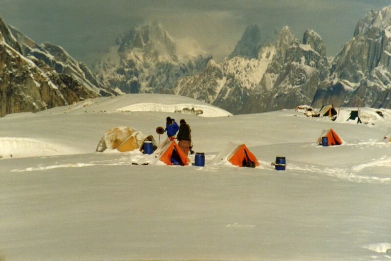 200mm zoom down valley from Concordia to Trango Towers